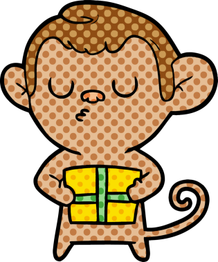 Bir insan tarafından çizilmiş çizgi maymun.