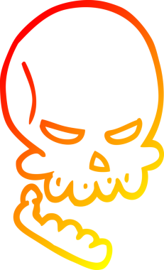 Bir insan tarafından çizilmiş bir cadılar bayramı kafatası çizgi çizimi.