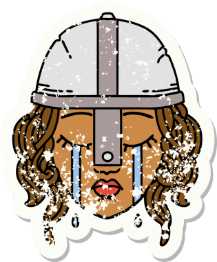 Retro Dövme Tarzı Ağlayan İnsan Dövüşçüsü Bir insan tarafından çizilmiş