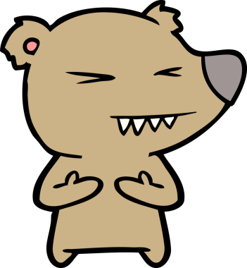 Bir insan tarafından çizilmiş kızgın ayı çizgi filmi.