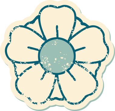 Bir insan tarafından çizilmiş bir çiçeğin sembolik dövmesi.