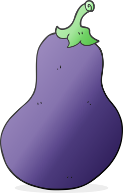 Bir insan tarafından çizilmiş patlıcan karikatürü.