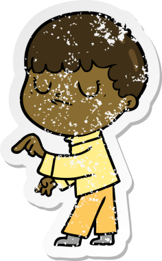 Bir insan tarafından çizilmiş huysuz bir çocuğun sıkıntılı çıkartması.