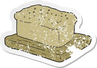 Bir insan tarafından çizilmiş bir somun ekmeğin gerilmiş yapıştırması.