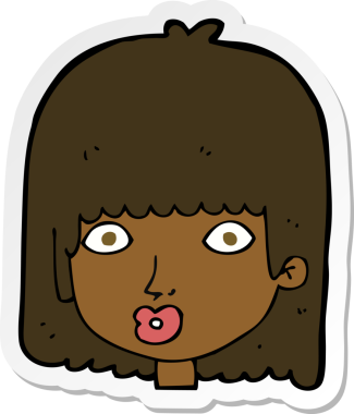 Bir insan tarafından çizilmiş bir karikatür çıkartması.