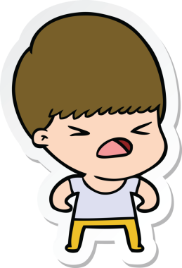 Bir insan tarafından çizilmiş bir karikatür çıkartması.