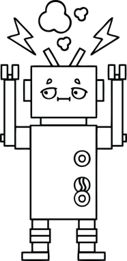 Bir insan tarafından çizilmiş robot çizimi