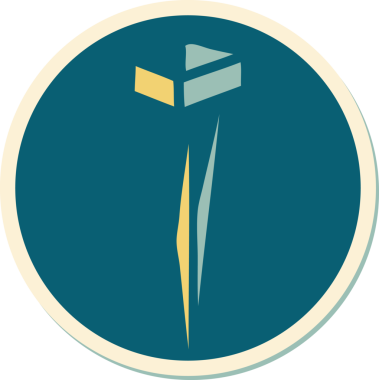 Bir insan tarafından çizilmiş geleneksel demir çivi stili dövme çıkartması.