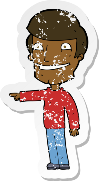 Bir insan tarafından çizilmiş mutlu bir adamın çizdiği karikatür yapıştırması.