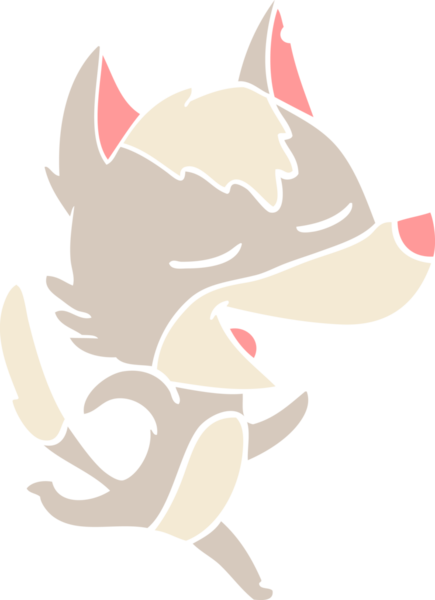 Düz renkli çizgi film koşu kurdu bir insan tarafından çizilmiş.