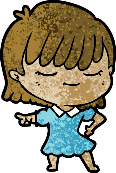 Bir insan tarafından çizilmiş karikatür kadın.