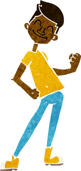 Bir insan tarafından çizilmiş bir adamı kutlayan çizgi film.