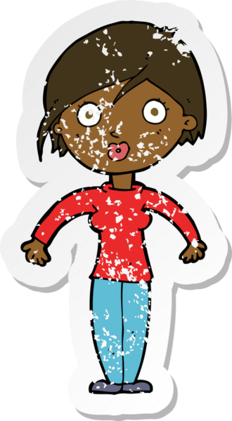 Bir insan tarafından çizilmiş bir karikatürün gerilimli çıkartması.