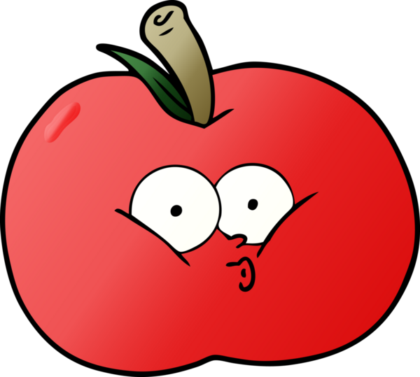 bir insan tarafından çizilmiş elma karikatürü