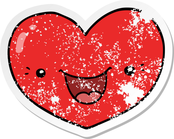 Bir insan tarafından çizilmiş, kederli bir aşk kalp karakteri.