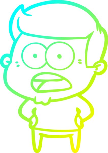 Bir insan tarafından çizilen bir karikatürün soğuk gradyan çizimi.