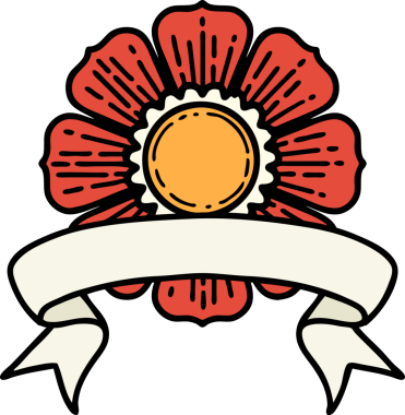 Bir insan tarafından çizilmiş geleneksel bir çiçek dövmesi.