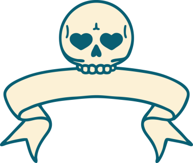 Bir insan tarafından çizilmiş geleneksel bir kafatası dövmesi.