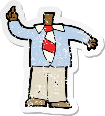 Bir insan tarafından çizilmiş bir karikatürün gerilimli çıkartması.