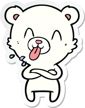 Bir insan tarafından çizilmiş kaba bir kutup ayısının çıkartması.