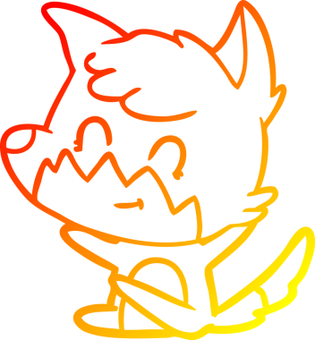 Bir insan tarafından çizilmiş, karikatür, arkadaş canlısı tilki çizimi.