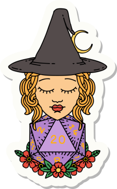 Bir insan tarafından çizilmiş doğal yirmi zarlı bir cadının çıkartması.