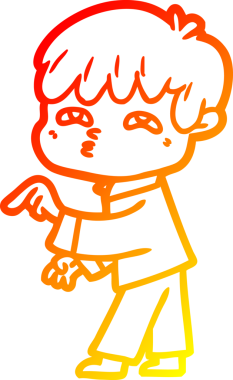 Bir insan tarafından çizilmiş, karikatür meraklısı bir adamın sıcak çizgi çizimi