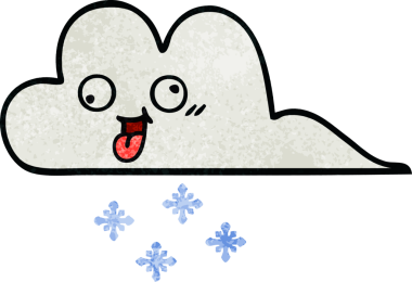 Bir insan tarafından çizilmiş bir kar bulutunun retro grunge dokusu