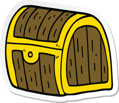 Bir insan tarafından çizilmiş bir hazine sandığının çıkartması.