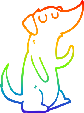 gökkuşağı gradyan çizimi bir insan tarafından çizilmiş bir çizgi köpek