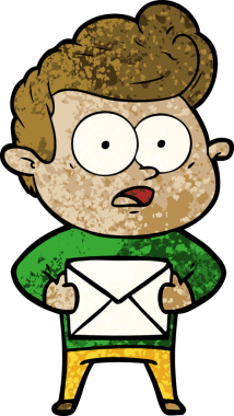 Bir insan tarafından çizilmiş çizgi film bakışlı adam.