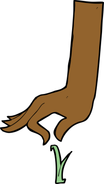 Bir insan tarafından çizilmiş çim biçme çubuğu.