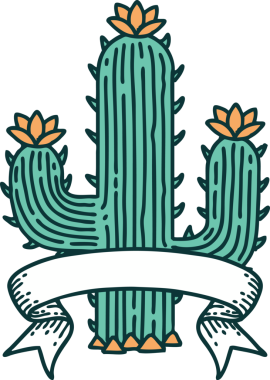 Bir insan tarafından çizilmiş kaktüs dövmeli.