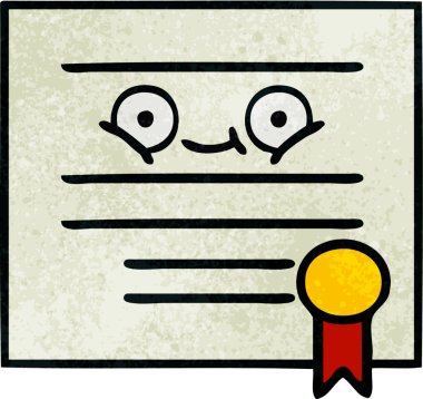 Bir insan tarafından çizilmiş mezuniyet diplomasının retro grunge dokusu.