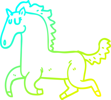 Bir insan tarafından çizilmiş bir çizgi film koşu atı çizimi