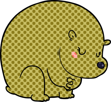 Bir insan tarafından çizilmiş utangaç ayı çizgi film çizeri