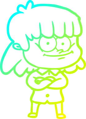 Bir insan tarafından çizilmiş gülümseyen bir karikatür çizimi