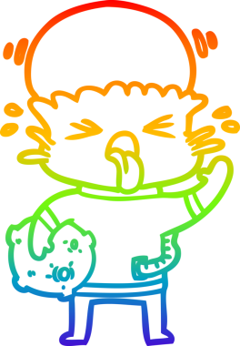 Gökkuşağı gradyanı çizimi bir insan tarafından çizilmiş garip bir uzaylı çizgi filmi.