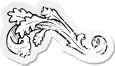 Geleneksel bir elin, insan eliyle çizilmiş gerilmiş depresif çıkartması.