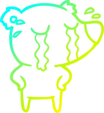 Bir insan tarafından çizilmiş ağlayan kutup ayısının soğuk çizgi çizimi.