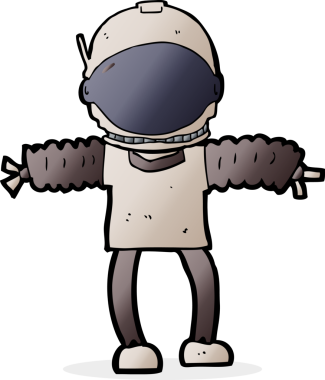 Bir insan tarafından çizilmiş bir astronot.