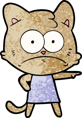 bir insan tarafından çizilmiş sinirli bir kedi.