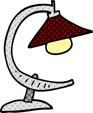 Bir insan tarafından çizilmiş karalama masası lambası.