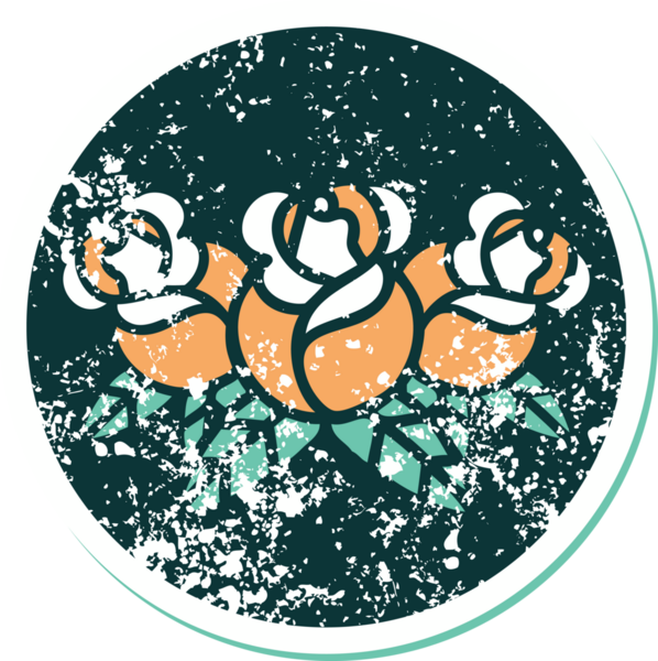 Bir insan tarafından çizilmiş bir buket çiçeğin sembolik dövmesi.