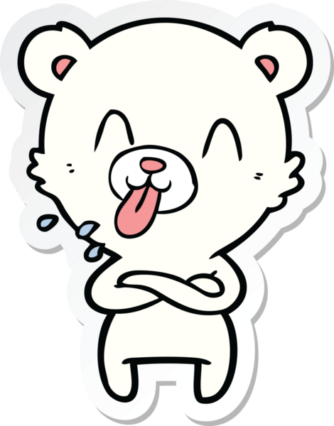 Bir insan tarafından çizilmiş kaba bir kutup ayısının çıkartması.