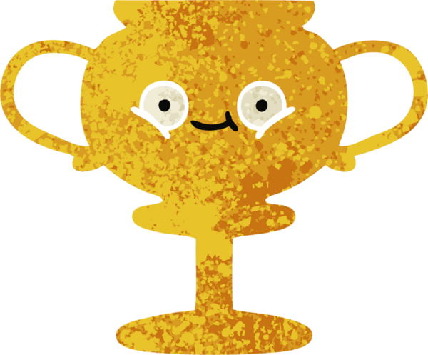 Bir insan tarafından çizilmiş bir kupanın retro illüstrasyon tarzı karikatürü