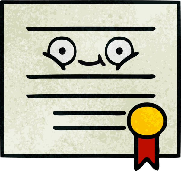 Bir insan tarafından çizilmiş mezuniyet diplomasının retro grunge dokusu.