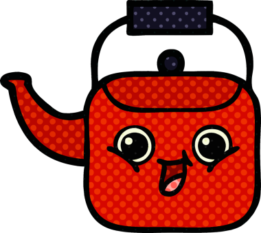 Bir insan tarafından çizilmiş bir çaydanlık çizgi filmi.