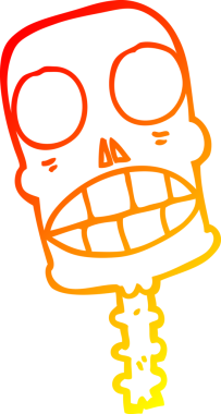 Bir insan tarafından çizilmiş, karikatür şeklindeki ürkütücü kafatası.