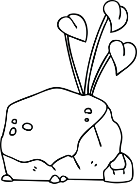 Bir insan tarafından çizilmiş garip çizgi film sarmaşıkları.